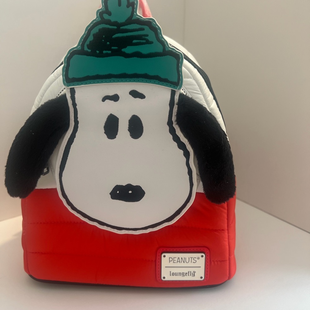 Loungefly Peanuts Snoopy Kids Backpack - Red, White, and Black